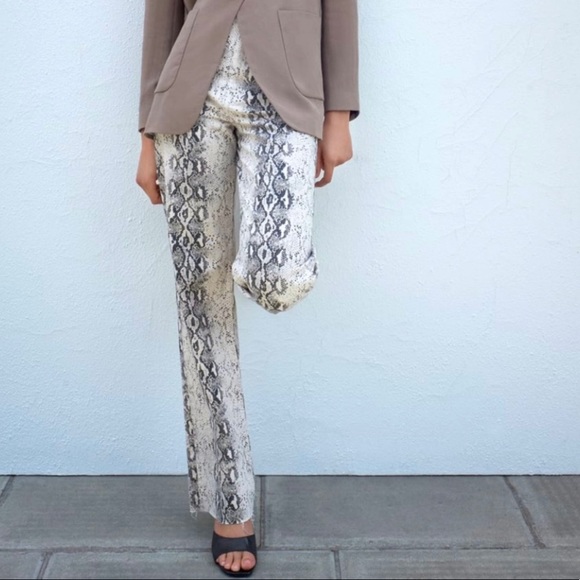 ZARA NWOT 90s Full Length Snakeskin Jeans - never worn! - Picture 1 of 9
